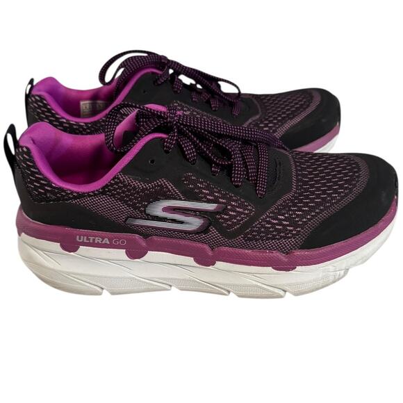 SKECHERS Purple Black Go Run Goga Mat Comfort Shoes SZ 6 - Picture 2 of 10